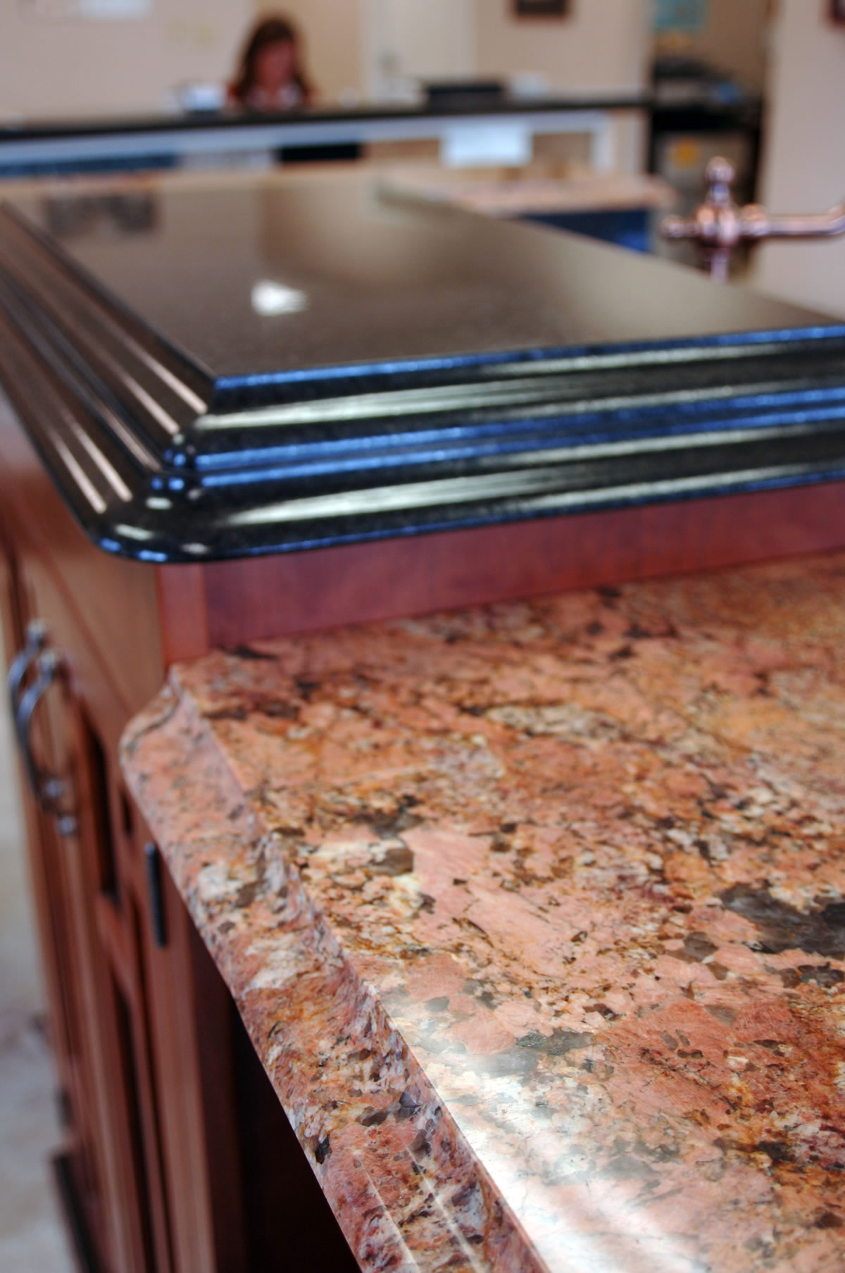 Red Granite Bordeaux with ogee edge