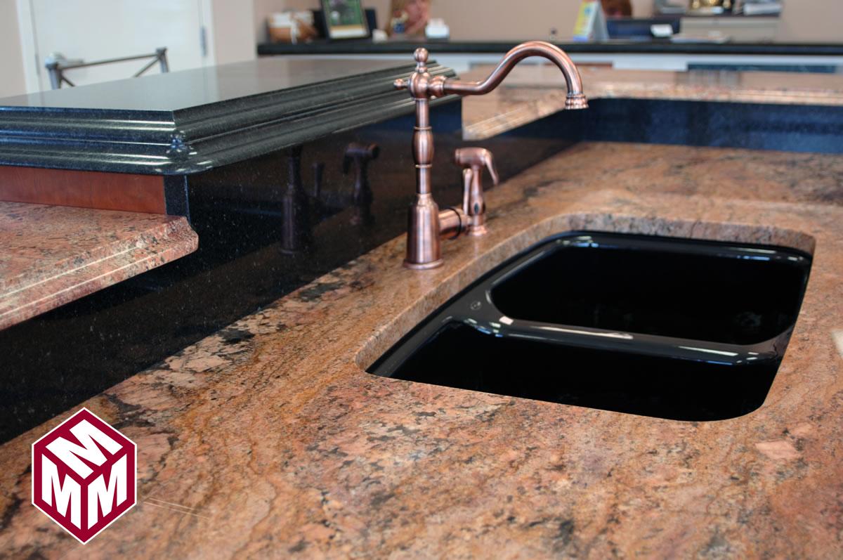 Red Granite (Bordeaux) on a kitchen counter